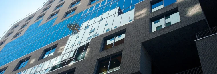 Exterior of DNB's central building in the Barcode district of Bjørvika, Oslo.