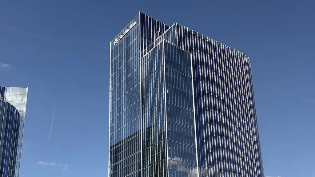Fannie Mae office building in Reston, Virginia, with company signage visible near the top.