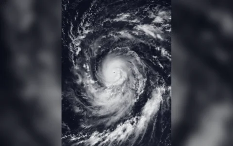Satellite image of Typhoon Champi over the western Pacific on October 18, 2026.