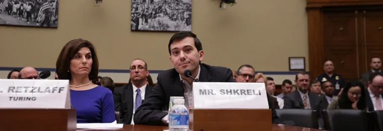 Martin Shkreli testifying before a U.S. House oversight committee.