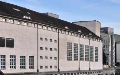 Börse Zürich building in Zurich, Switzerland, beside the former EWZ Unterwerk Selnau.