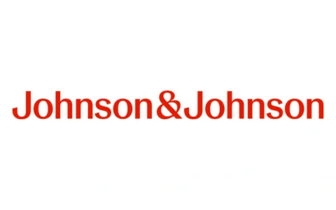 Johnson & Johnson wordmark logo centered on a white background.