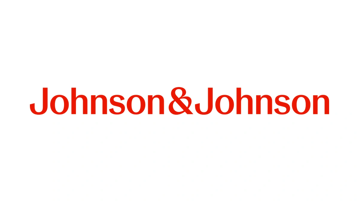 Johnson & Johnson wordmark logo centered on a white background.