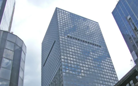 1166 Avenue of the Americas office tower in New York, photographed as Marsh and McLennan headquarters.