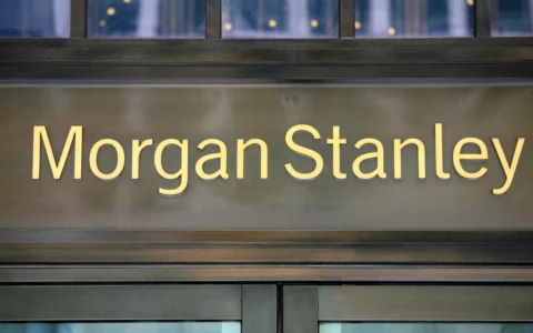 Morgan Stanley signage above a building entrance.