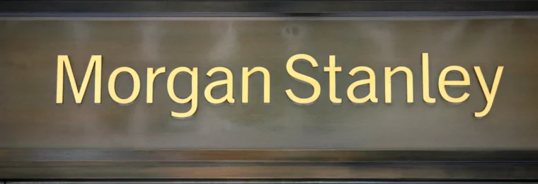 Morgan Stanley signage above a building entrance.