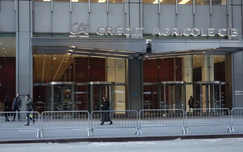 Entrance to 1301 Avenue of the Americas in Midtown Manhattan.