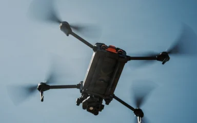 A Black Widow drone flying during the U.S. Army's Sandhills Project at Fort Bragg, North Carolina.