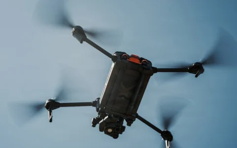 A Black Widow drone flying during the U.S. Army's Sandhills Project at Fort Bragg, North Carolina.