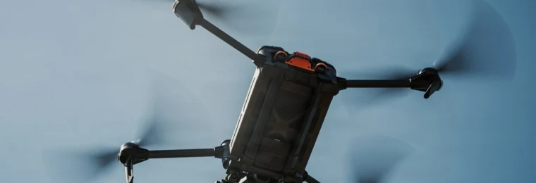 A Black Widow drone flying during the U.S. Army's Sandhills Project at Fort Bragg, North Carolina.