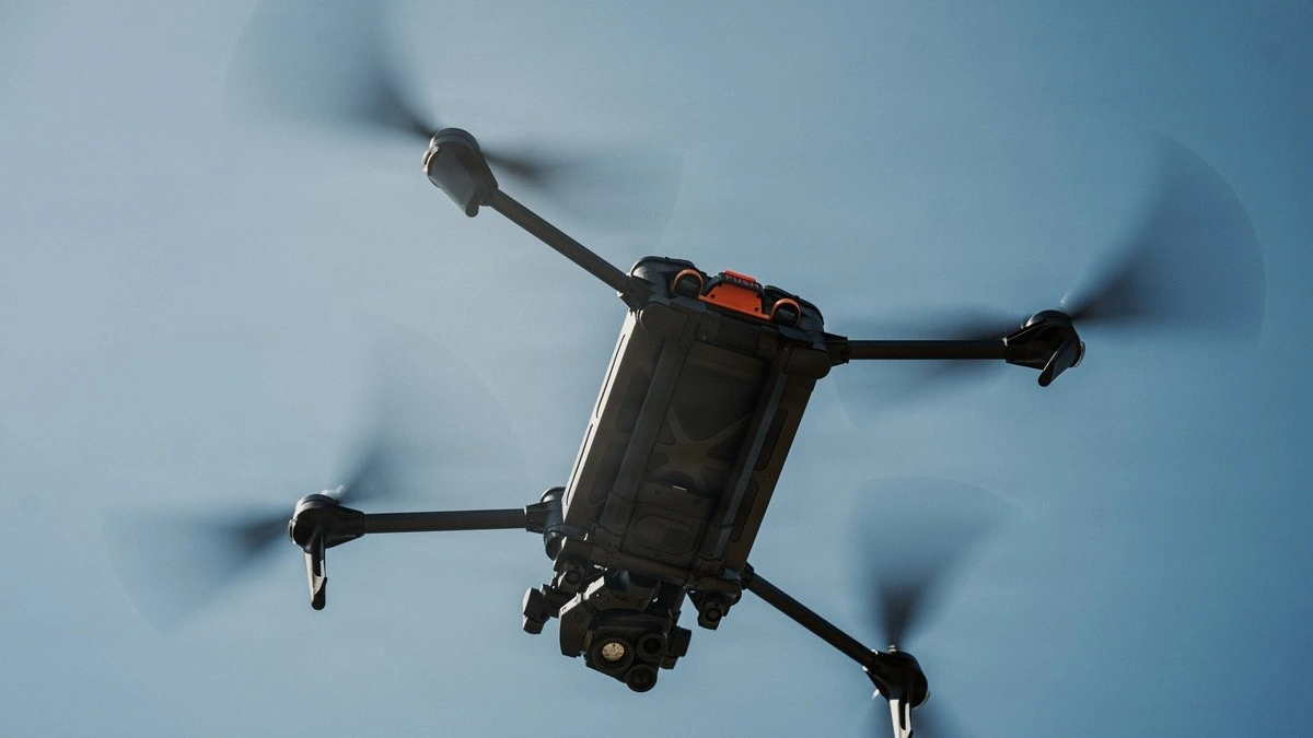 A Black Widow drone flying during the U.S. Army's Sandhills Project at Fort Bragg, North Carolina.