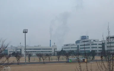 Samsung campus buildings in Gumi-si, South Korea.