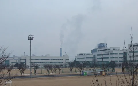 Samsung campus buildings in Gumi-si, South Korea.