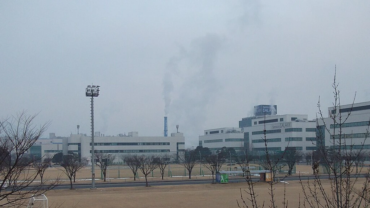 Samsung campus buildings in Gumi-si, South Korea.