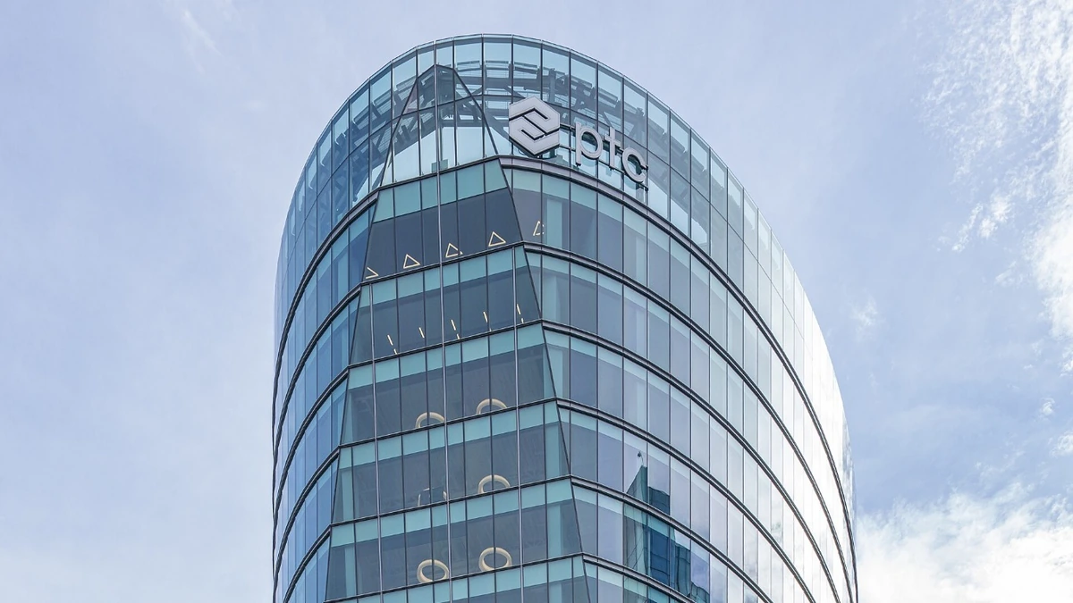 PTC Inc. office building in Boston with the PTC logo visible near the roofline.