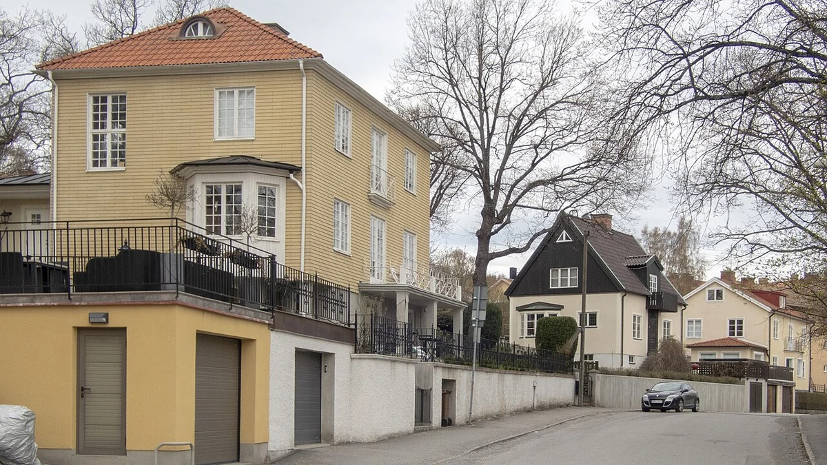 Detached houses on Vintervägen in Solna, within the Greater Stockholm area of Sweden.