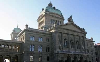 Federal Palace in Bern, Switzerland, seen from the front.
