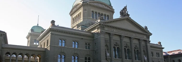 Federal Palace in Bern, Switzerland, seen from the front.