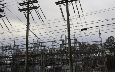 Electrical substation in Wake County, North Carolina.