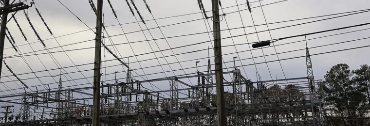 Electrical substation in Wake County, North Carolina.