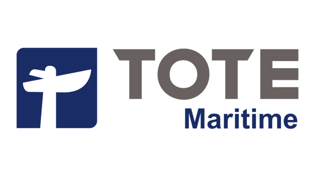 TOTE Maritime logo in blue and gray.