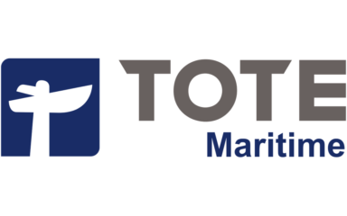 TOTE Maritime logo in blue and gray.