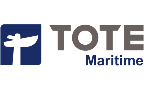 TOTE Maritime logo in blue and gray.