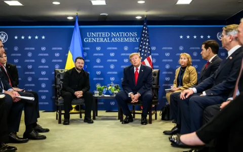US President Donald Trump and Ukrainian President Volodymyr Zelenskyy seated at a meeting at the United Nations in September 2026.