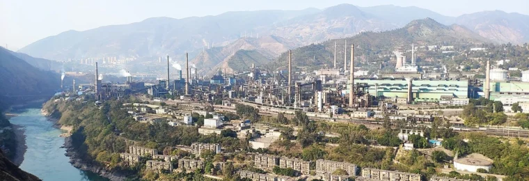 Pangang Group industrial complex in Panzhihua, Sichuan, China.