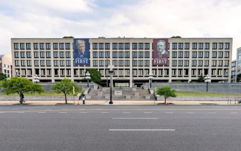 Frances Perkins Building, the U.S. Department of Labor headquarters, viewed from Constitution Avenue in Washington, D.C.